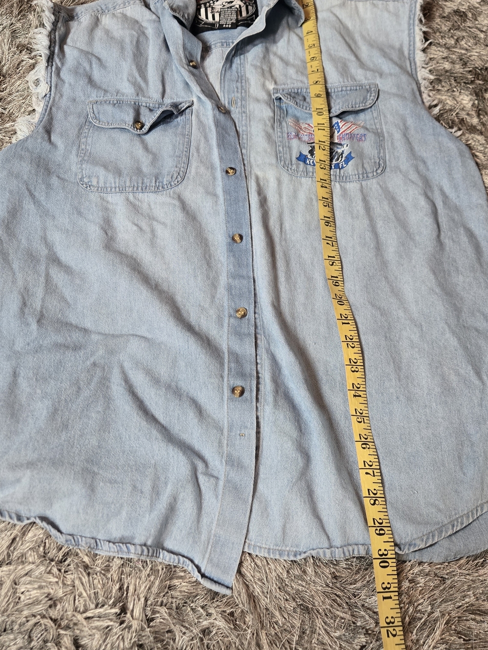 Southernmost Ride Biker Graphic Denim Shirt - Light Blue - Picture 7 of 10